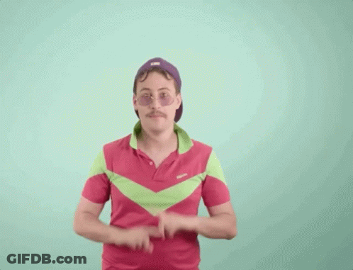 Man In Hat And Sunglasses Pointing Up GIF