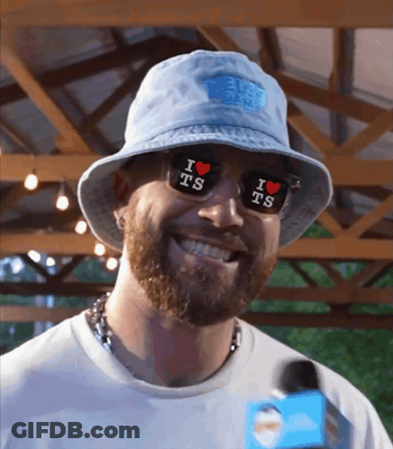 Man In Hat And Sunglasses Saying I Heart Ts GIF