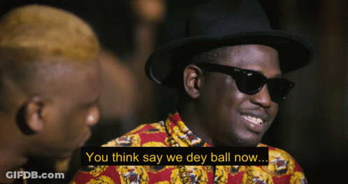 Man In Hat And Sunglasses Saying We Dey Ball GIF
