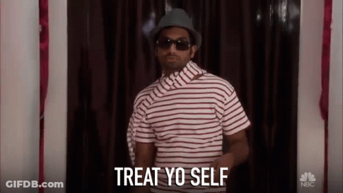 Man In Hat And Sunglasses Says Treat Yo Self GIF