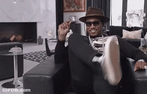 Man In Hat And Sunglasses Sitting GIF