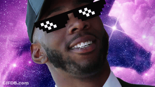 Man In Hat And Sunglasses With Star In Teeth GIF