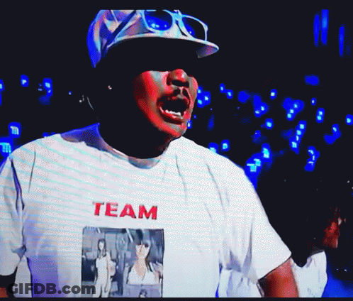 Man In Hat And Sunglasses With Team Shirt GIF