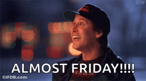 Man In Hat And Sweater Says Almost Friday GIF
