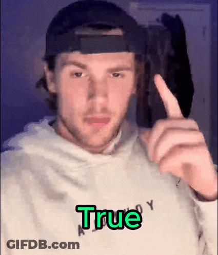 Man In Hat And Sweatshirt Saying True GIF