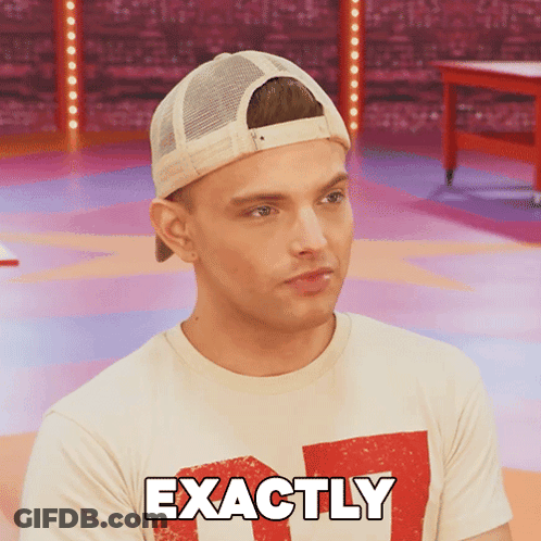 Man In Hat And T-Shirt Saying Exactly GIF