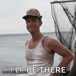 Man In Hat And Tank Top By Fishing Net GIF