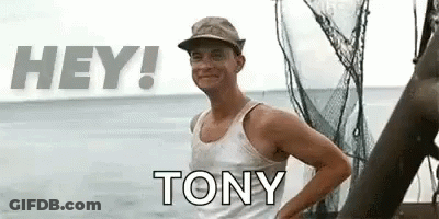 Man In Hat And Tank Top On Boat GIF