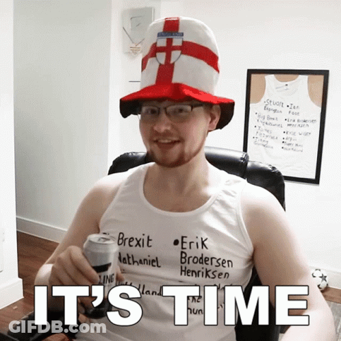 Man In Hat And Tank Top Saying Brexit Erik And Nathaniel GIF