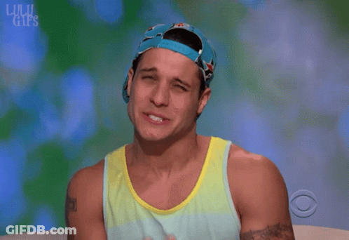 Man In Hat And Tank Top Saying Ouch GIF