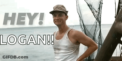 Man In Hat And Tank Top Standing On Boat GIF