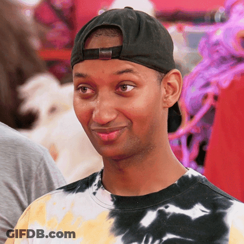 Man In Hat And Tie Dye Shirt GIF