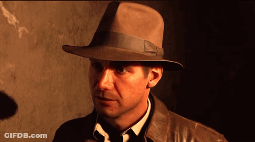 Man In Hat And Tie Looking Left GIF
