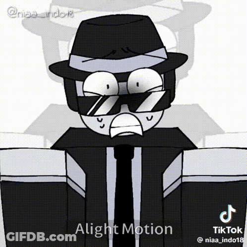 Man In Hat And Tie Saying Alight Motion GIF