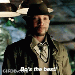 Man In Hat And Tie Saying Bo's The Best GIF