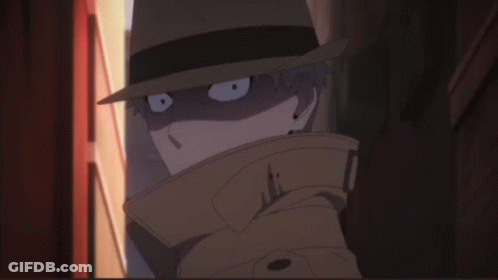 Man In Hat And Trench Coat With Number 0 Collar GIF