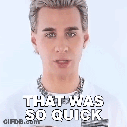 Man In Hat And White Shirt Saying That Was So Fast GIF