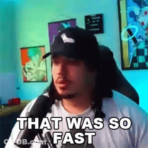 Man In Hat And White Shirt Saying That Was So Fast GIF