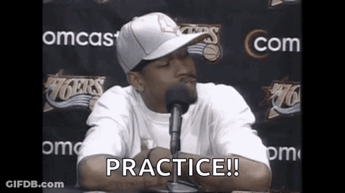 Man In Hat At Microphone Saying Practice! GIF