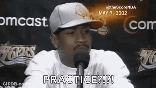 Man In Hat At Microphone Saying Practice? GIF