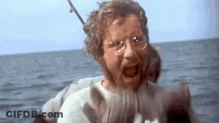 Man In Hat Cage Goes In Water You Go In Water Sharks In Water GIF