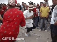 Man In Hat Dancing In Crowd GIF