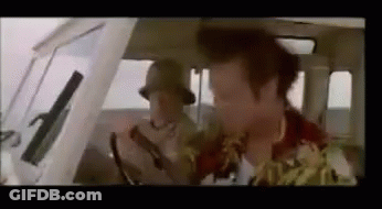 Man In Hat Driving Car With Another Man GIF