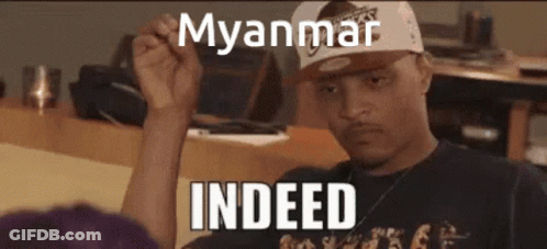Man In Hat Fist Up Myanmar Indeed GIF