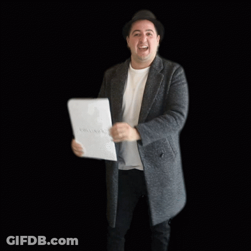 Man In Hat Holding Box Saying Done Deal GIF