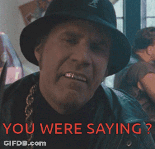 Man In Hat Holding Knife Saying You Were Saying GIF