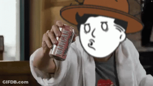 Man In Hat Holding Mancan GIF