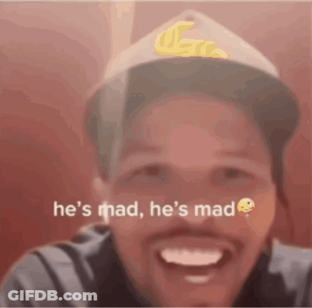 Man In Hat Laughing He's Mad He's Mad GIF
