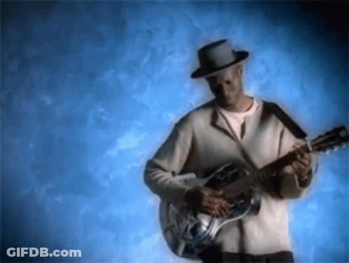 Man In Hat Playing Guitar GIF
