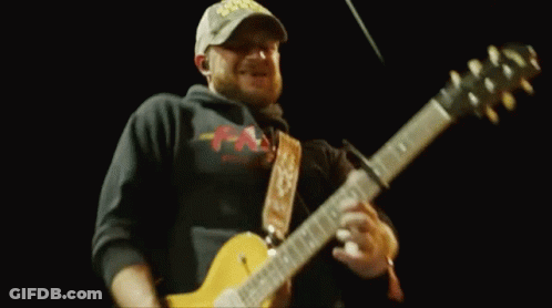 Man In Hat Playing Guitar On Stage GIF