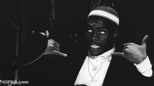Man In Hat Pointing Black And White GIF