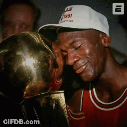 Man In Hat Saying 1991 Kissing Trophy GIF