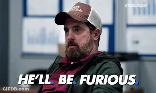 Man In Hat Saying He'll Be Furious GIF