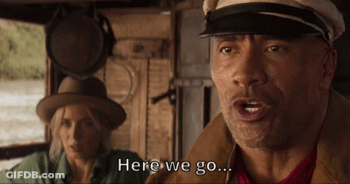 Man In Hat Saying Here We Go Woman In Hat GIF
