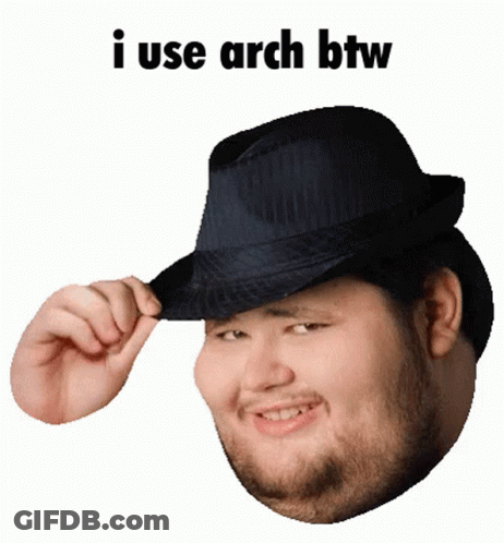 Man In Hat Saying I Use Arch Btw GIF