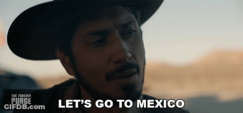 Man In Hat Saying Let's Go To Mexico GIF