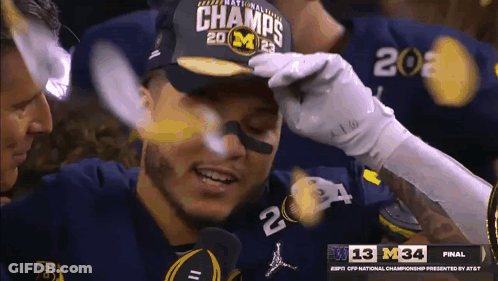 Man In Hat Saying National Champs GIF