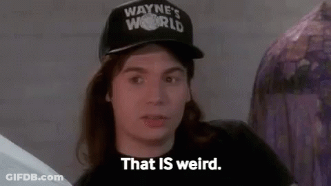 Man In Hat Saying That Is Weird Sitting In Room GIF