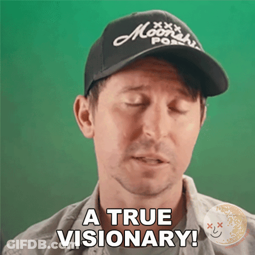 Man In Hat Says A True Visionary GIF
