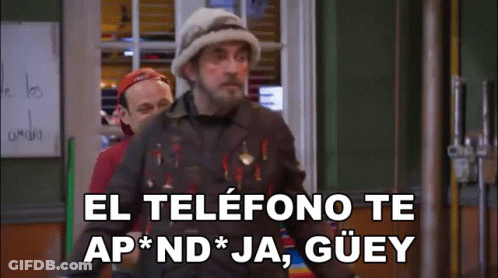 Man In Hat Says El Telefono Te Ap Nd Ja Guey GIF