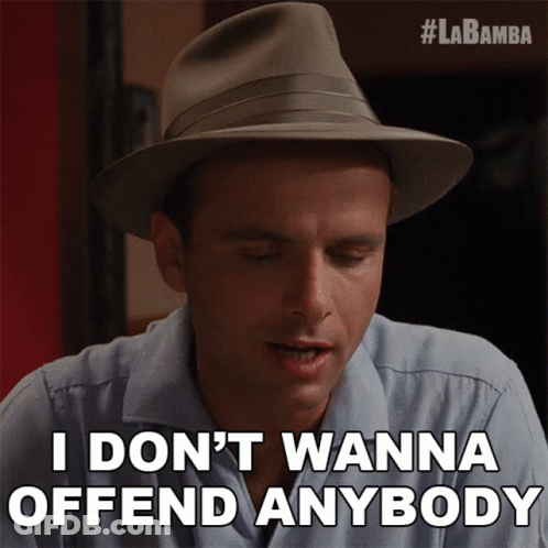 Man In Hat Says I Don't Wanna Offend Anybody GIF