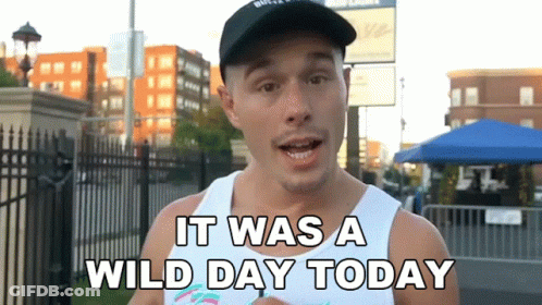 Man In Hat Says It Was Wild Day Today GIF