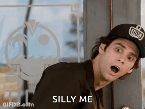 Man In Hat Says Silly Me At Door GIF