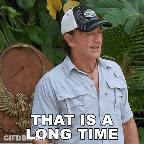Man In Hat Says That Is A Long Time GIF