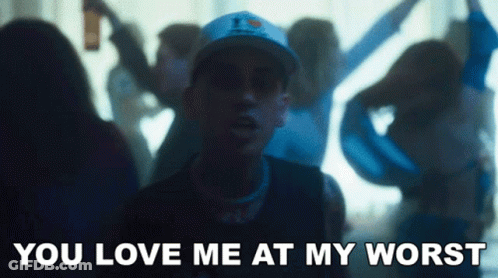 Man In Hat Says You Love Me At My Worst GIF