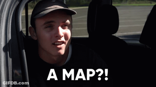 Man In Hat Sitting In Back Seat Saying A Map GIF